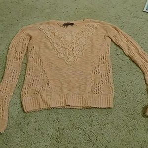 Peach lace sweater